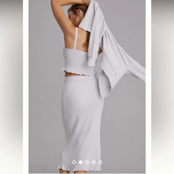 Daily Practice by Anthropologie Knit Lounge Set (CARDIGAN AND SKIRT ONLY) - Picture 4 of 7